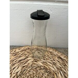 Vintage Good Seasons Cruet Salad Dressing Glass Bottle With Black Lid